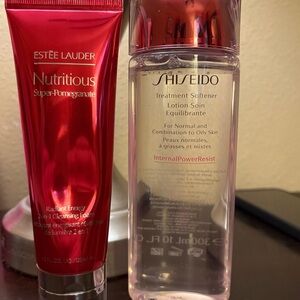 Duo Shiseido Treatment Softener 10 oz & Estée Lauder 2 in 1 cleanser foam